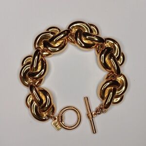 Vintage 1980s gilded knot link chunky bracelet by Anne Klein